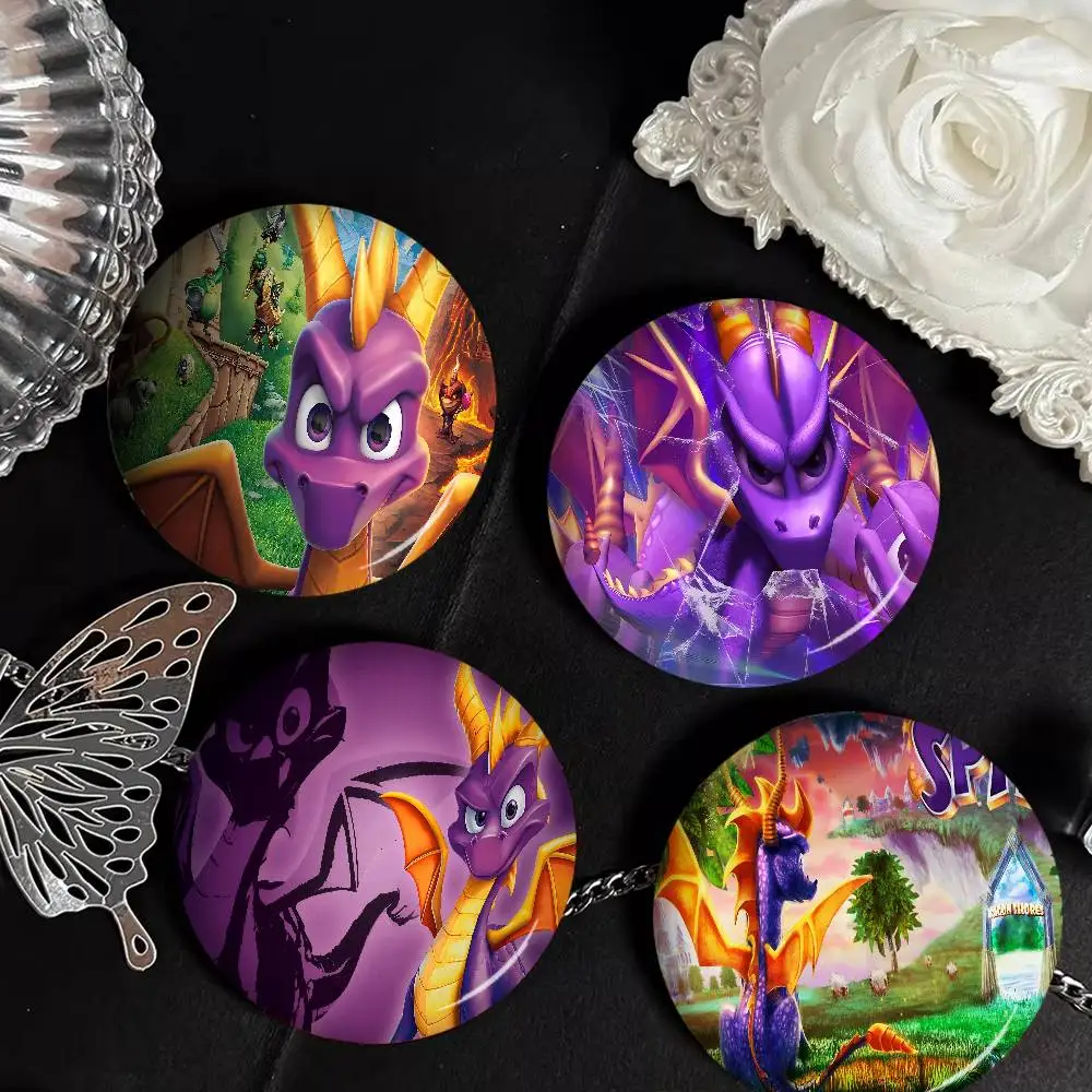 S-Spyro Drachen Kreative Blechabzeichen mit Weichem Knopf, Tier-Symbol Brosche, Revers-Anstecker für Rucksack, Zubehör-Pin