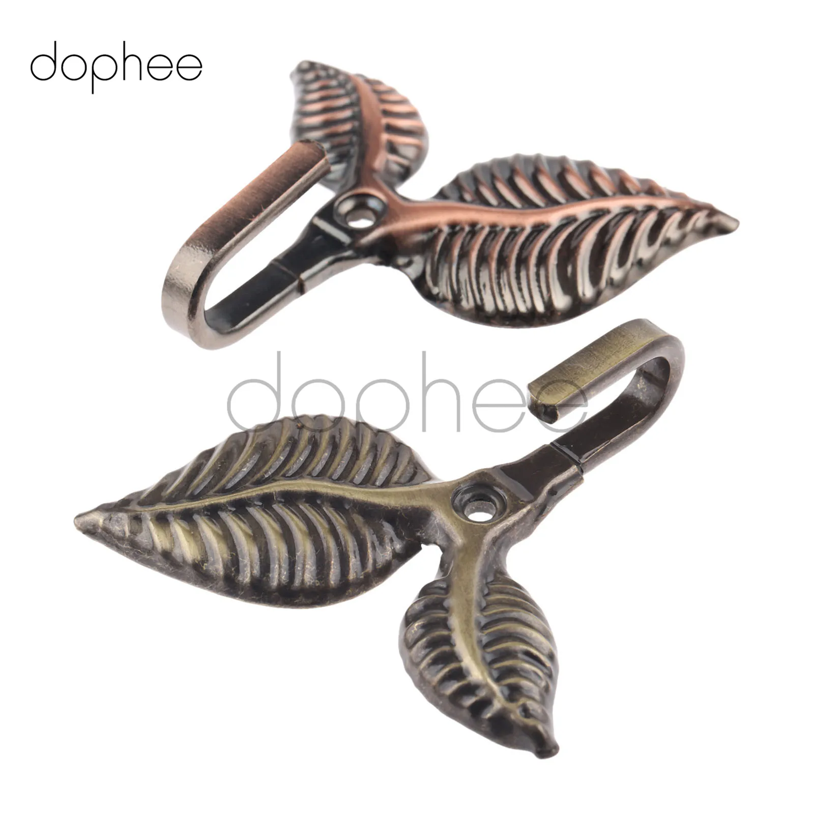 dophee 2pcs Metal Leaf Curtain Hooks Window Drapery Tieback Holders Wall Hanger 4 Colors With Screws Home Curtain Decoration