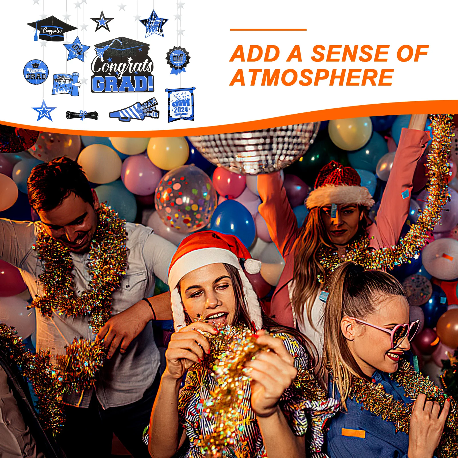 

BATHVEVE 12pcs Graduation Party Pendants Decor Ceiling Wall Hanging Scene Layout Props for Celebration Decorations