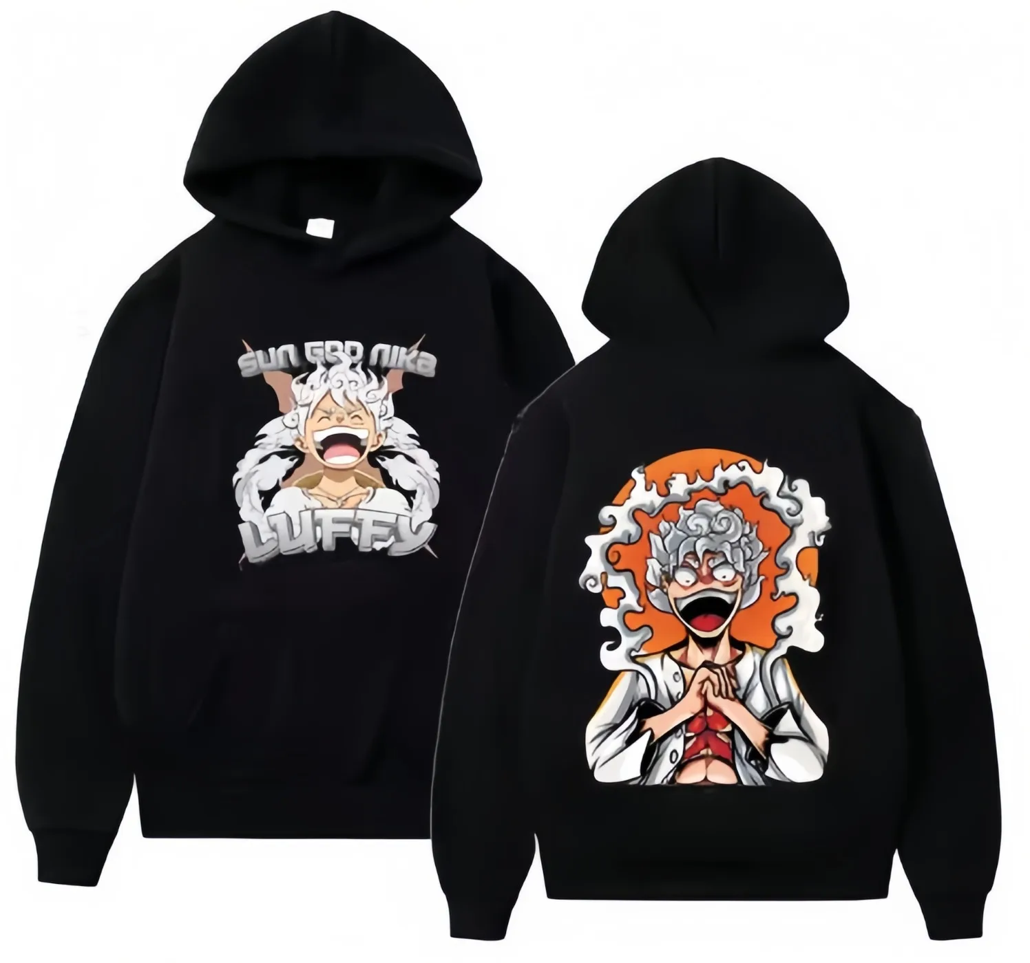 الخريف والشتاء جديد قطعة واحدة لوفي الرجال والنساء عادية فضفاض الطباعة معطف بقلنسوة الوالدين والطفل مقنعين البلوز #3