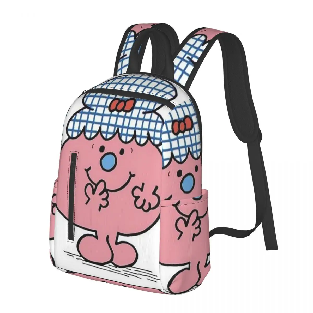 Mr. Men Cute Little Miss Popular 9 Student Backpack School Bag Hiking Travel Daypack for Boys Girls Bookbag Shoulder Bags