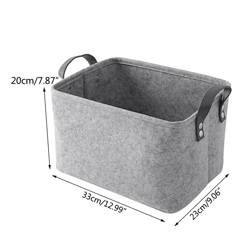 ABWR-2 buah kotak penyimpanan lakan persegi panjang, dengan dua pegangan, sebagai kotak penyimpanan untuk pakaian, handuk, perlengkapan mandi, produk bayi, buku. Gray