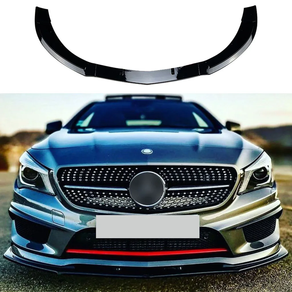 

Gloss Black Car Front Bumper Lip Diffuser Spoiler For Mercedes-Benz CLA-Class C117 CLA200 260 CLA45 AMG 2013-2015