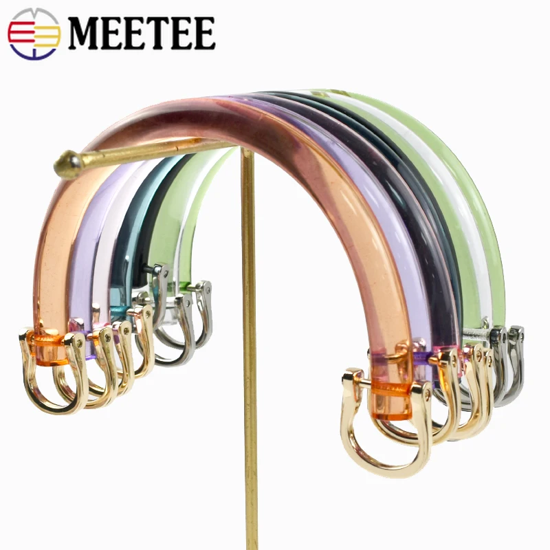 

2/4Pcs 12cm Acrylic Transparent Bag Handle U-shaped Plastic Purse Frame Kiss Clasp Woven Women Handbag Replace Bags Accessories