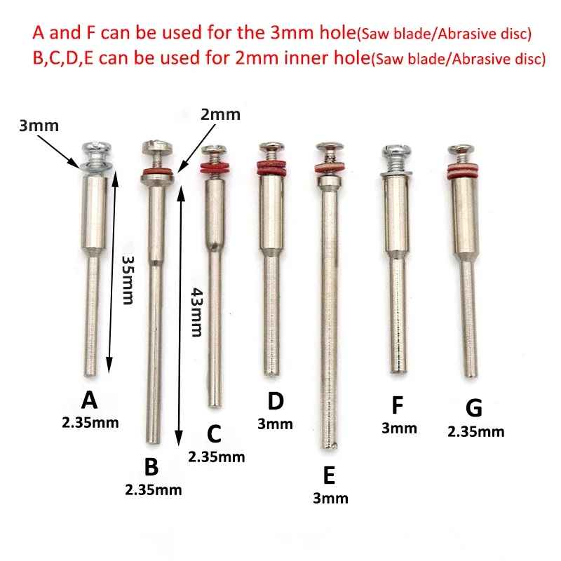5-50pcs 2.35/3mm Shank Circular Saw Blade Connecting Clamp Rod Rotary Tool Woodwork Dremel Electric Mini Drill Cut-off Disc Tool