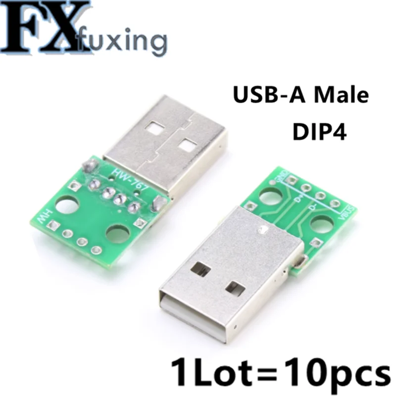 5/10pcs Type A USB Male To 2.54mm DIP PCB Converter Adapter Breakout Board Power Supply DIY Adapter Converter Module 4 Pin Hot