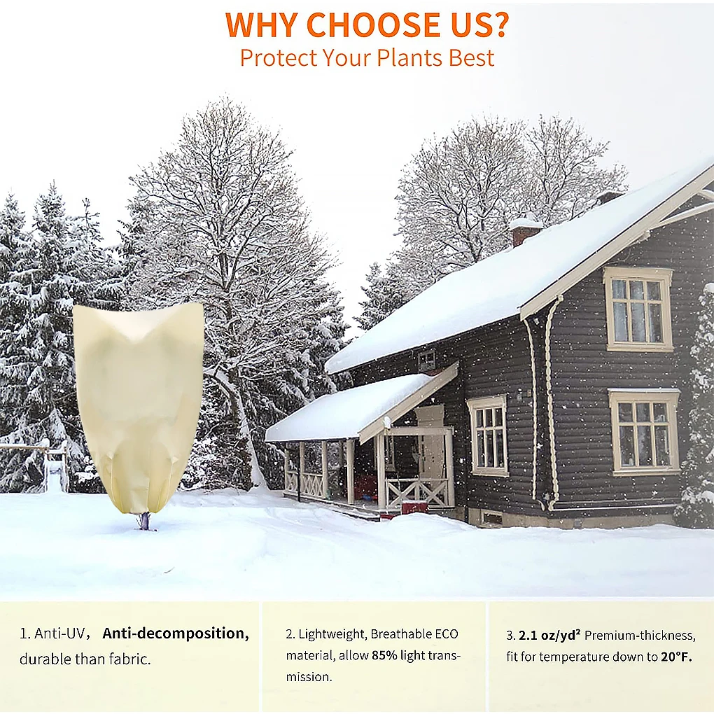 Drawstring Plants Cover Bag Freeze Plant Tree Protector Cloth Blanket