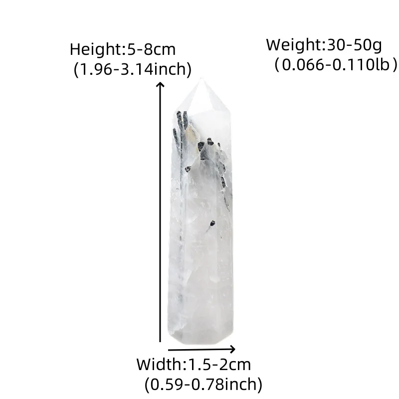1Pc Natural Black Tourmaline Polished Crystal Point Healing Obelisk Quartz Wand Beautiful Ornament for Home Decor Energy Ston