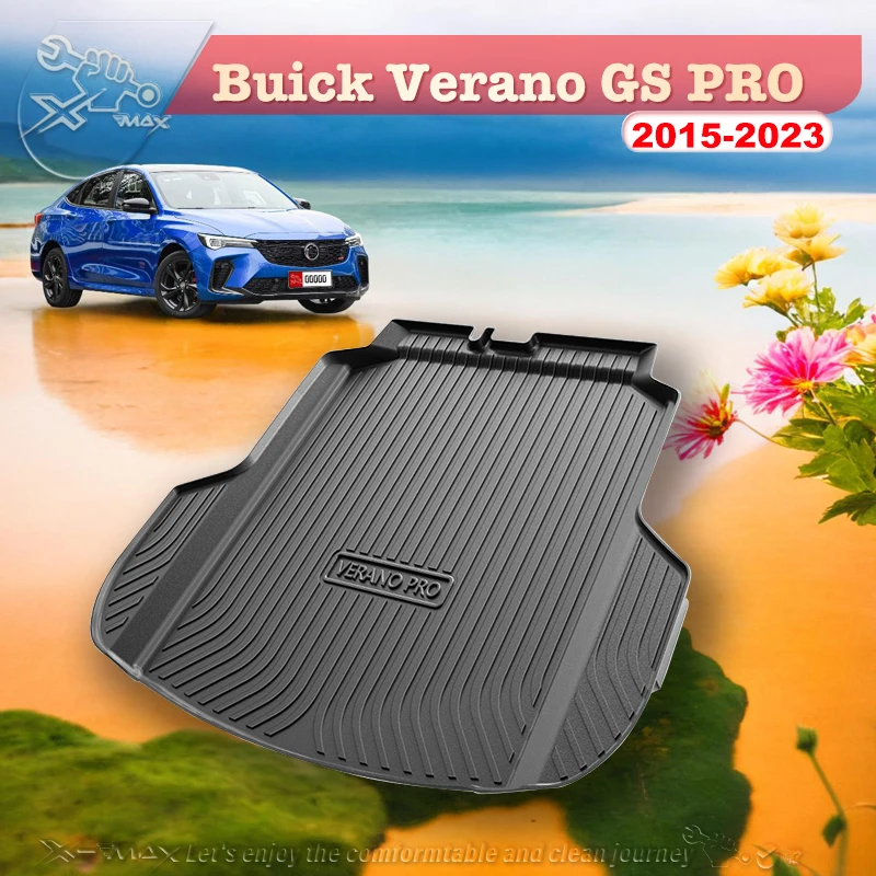 

For Buick Verano GS PRO 2015-2023 Fit Car Trunk Mat All Season Black Cargo Mat 3D Shaped Laser Measured Trunk Liners