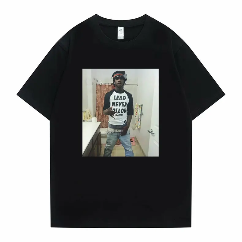 Rapper Chief Keef Lead Never Follow Leaders Funny Meme T-shirts Male Cotton Tshirt Men Hip Hop Casual Oversized T Shirt