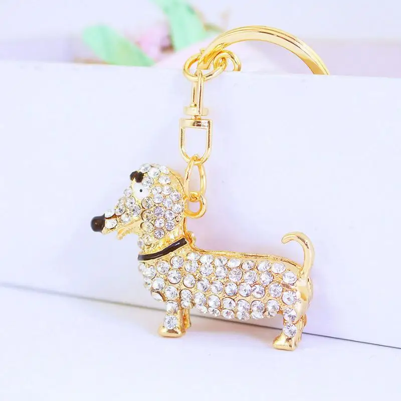 Cartoon Anime C ​ Dackel Hund Schlüsselanhänger Strass Kristall Schlüsselring Damen Taschenanhänger Souvenir Geschenk Dackel ​ – Detail 7