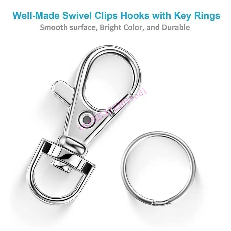 

60pcs/set for Key Chain Clip Hooks Dog Buckle Rotating Buckle Lanyard Buckle Hooks for Lanyard for Key Rings Handicrafts M76B