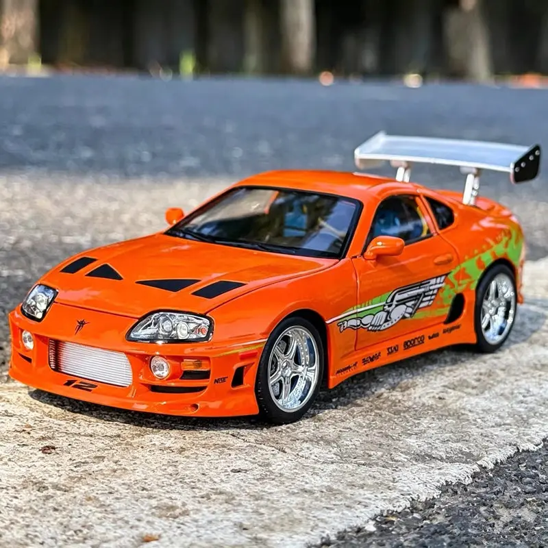 1:24 1995 Supra A80 MK4 Legierung Super-Sportwagen-Modell Druckguss Metall Klassische Rennstrecken-Fahrzeuge Automodell mit Sound und Licht Kindergeschenk