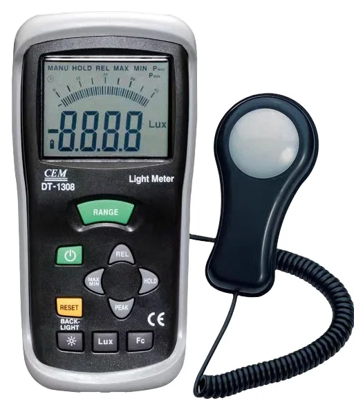 CEM DT-1308 Digital Light Meter,DT-1309 multi-function illuminometer, photometer, luminance meter