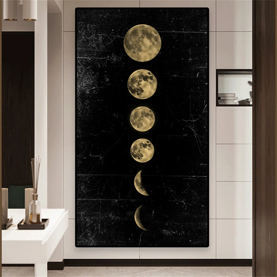 Vintage Black White Moon Diamond Paintings Modern Wall Art Diamond Mosaic Cross Stitch Kits Abstract pictures Living Room Decor