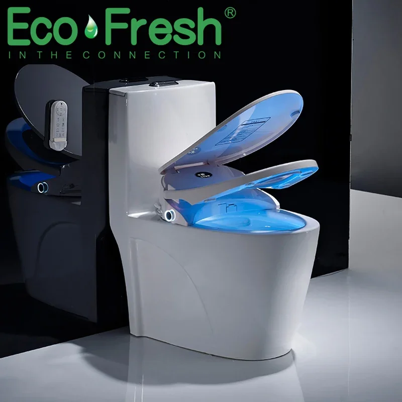 Ecofresh wc Auto SPA smart toilet seat smart knob LCD display toilet seat cover electronic bidet toilet seat O-shape bidet