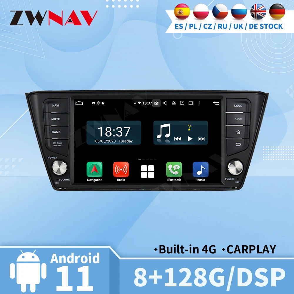 Carplay Radio Bluetooth For Skoda Fabia NJ3 2015 2016 2017 2018 Automotive Multimedia Central 2 Din Android Auto Screen Stereo