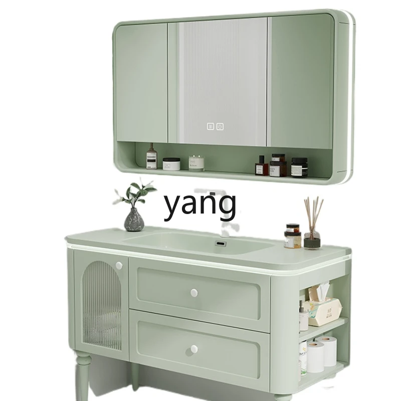 Yjq Paint Floor-Type Wash Basin Cabinet Combination Ceramic Integrated Bathroom Cabinet Bathroom Table