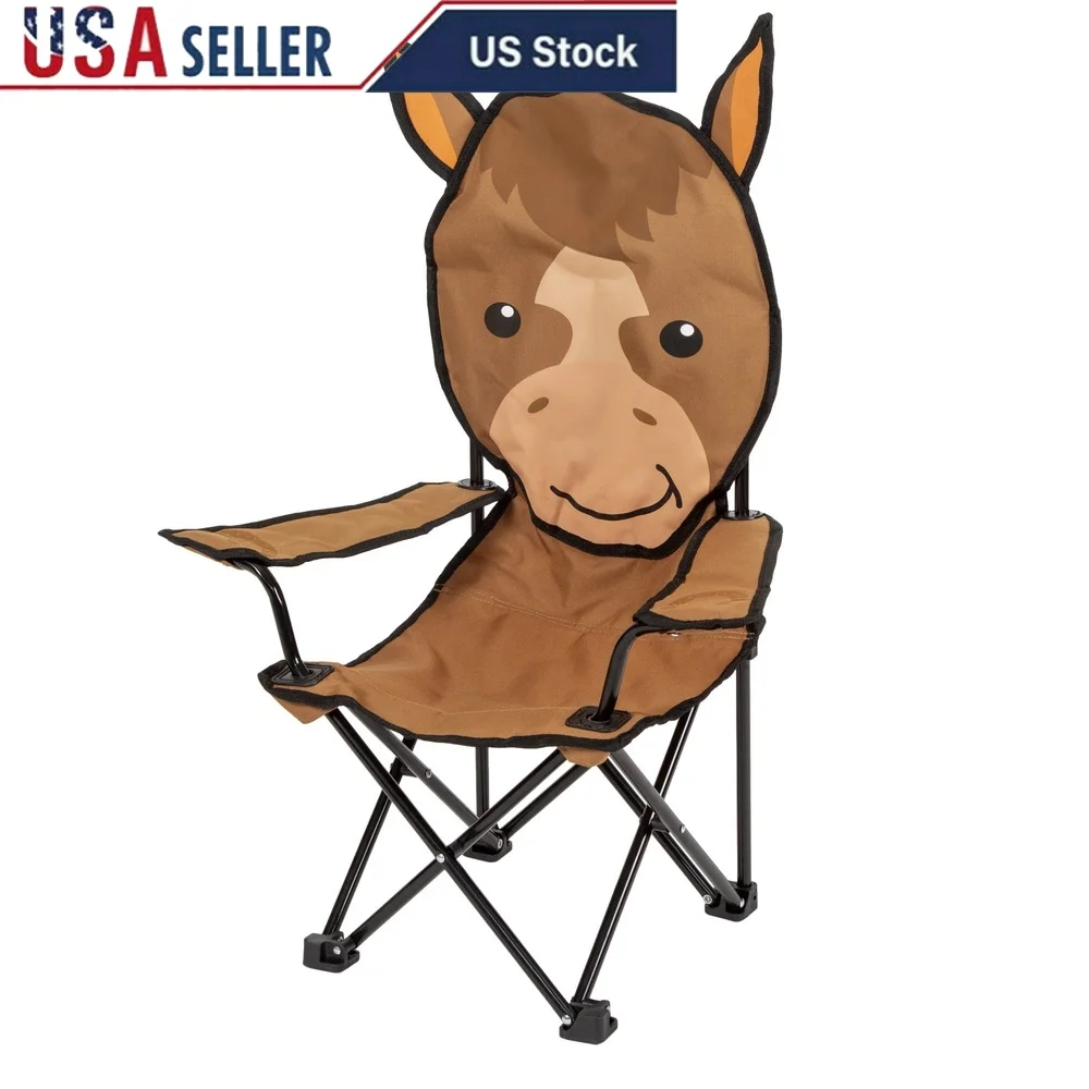 

Детский портативный складной стул для кемпинга с предохранительным замком, прочная стальная рама, сумка для переноски с мягкой спинкой в комплекте для использования на открытом воздухе