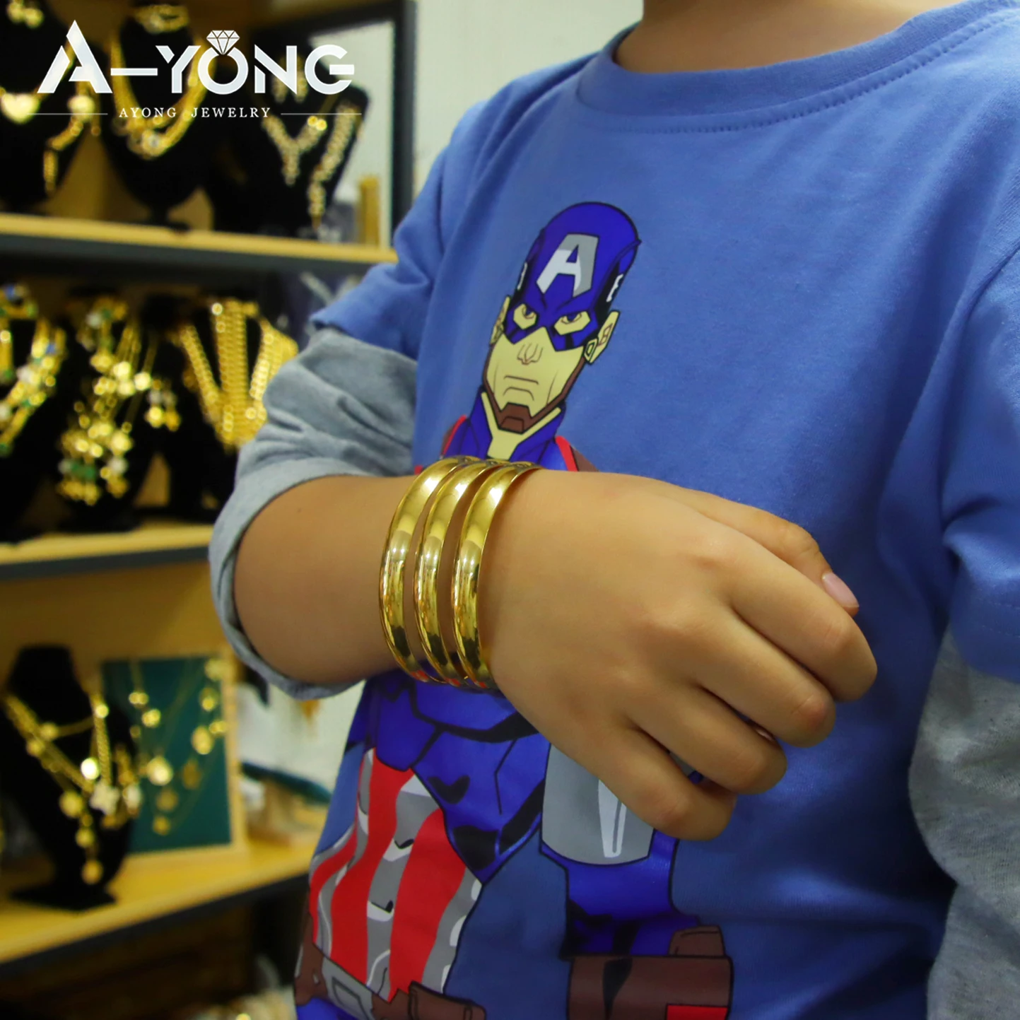 Dubai Mode Kinder Armreifen 21k Gold Überzogene Türkische Einfache Baby Twist Armband Arabisch Muslimischen Kinder Täglichen Party schmuck – Detail 5