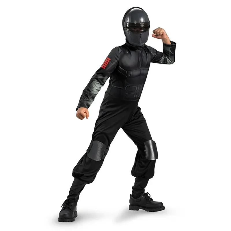 

Snake Eyes Jumpsuits Cosplay Anime Halloween Costume for Kids Movie Carnival Suit Headgear Helmet Festival Masquerade Prop
