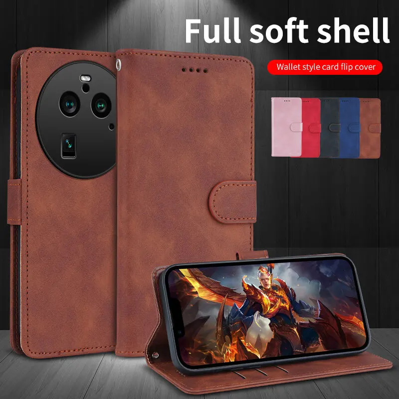 Leather Skin Feel Book Phone Case For Oneplus 7 7T 8 8T 9 9R 9RT 10 10R 10T 11 11R 12 13 ACE 2 2V 3 3V 5 Pro 5G Shockproof Cover