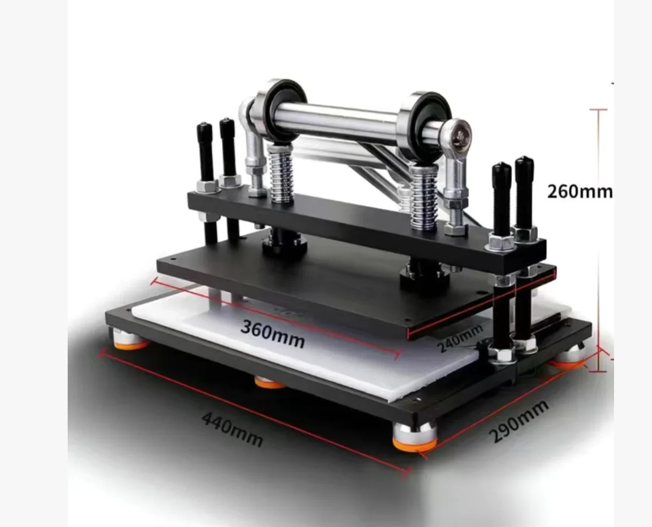 Leather Cutting Press Machine 360*240mm with Manual Clicker Featuring Essential Components Gearbox Motor Bearing
