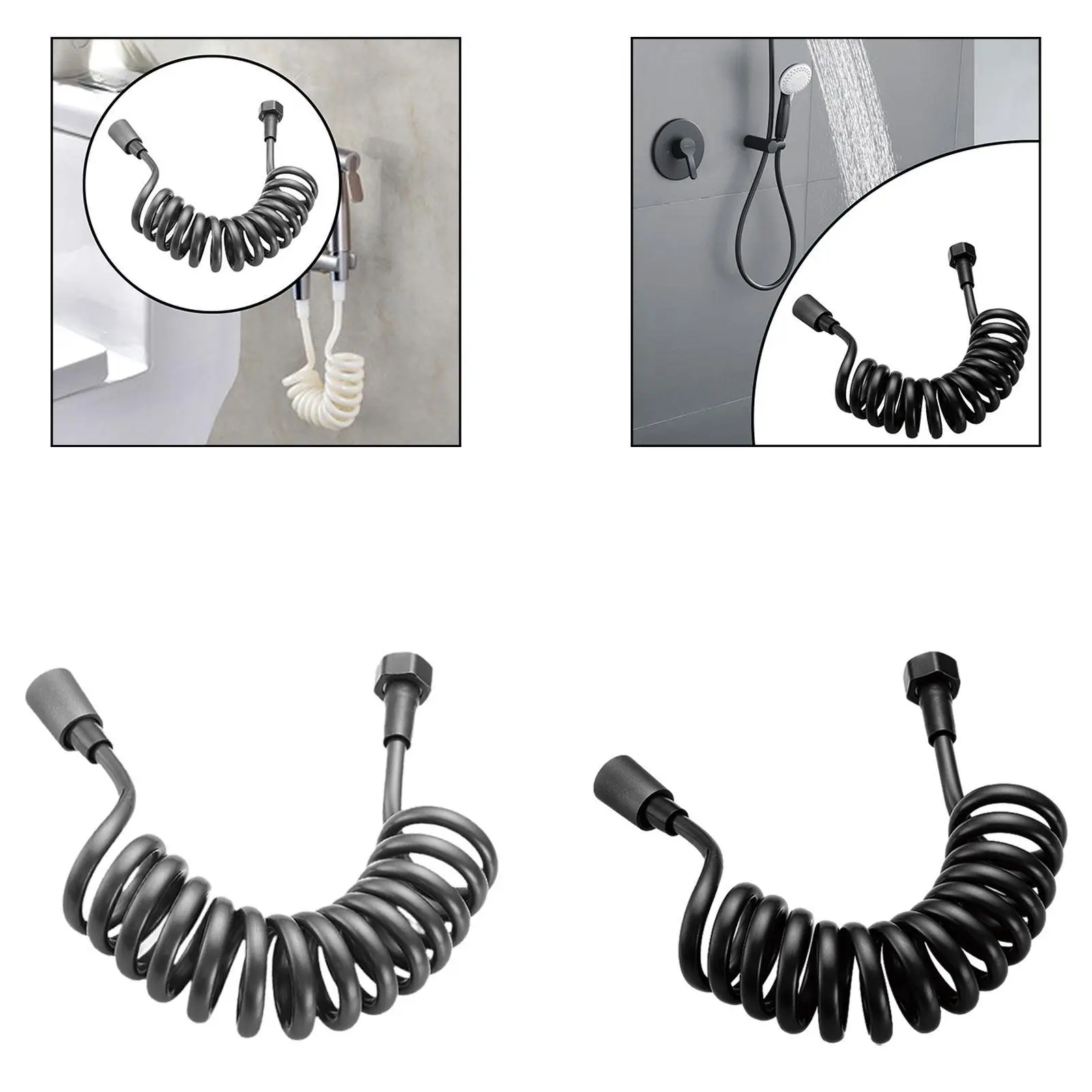 

Шланг для распылителя биде, устойчивый к повороту, герметичный, устойчивый для 1/2 дюйма, спиральный душевой шланг для унитаза, смеситель для ручного душа, распылитель для биде