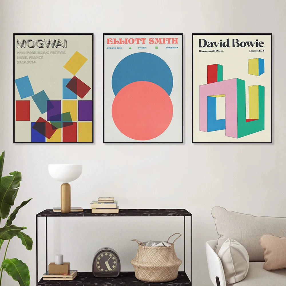Vintage Music Artist  Abstract Colorful Geometry Posters and Prints Canvas Printing Wall Art Picture for Living Room Home Decor