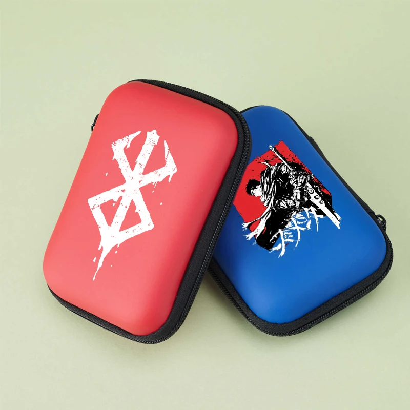Anime Berserk Portable Earphone Case Box USB Data Cable Charging Line Storage Box Zipper Coin Wallet Pills Packing Bag Gift 2026