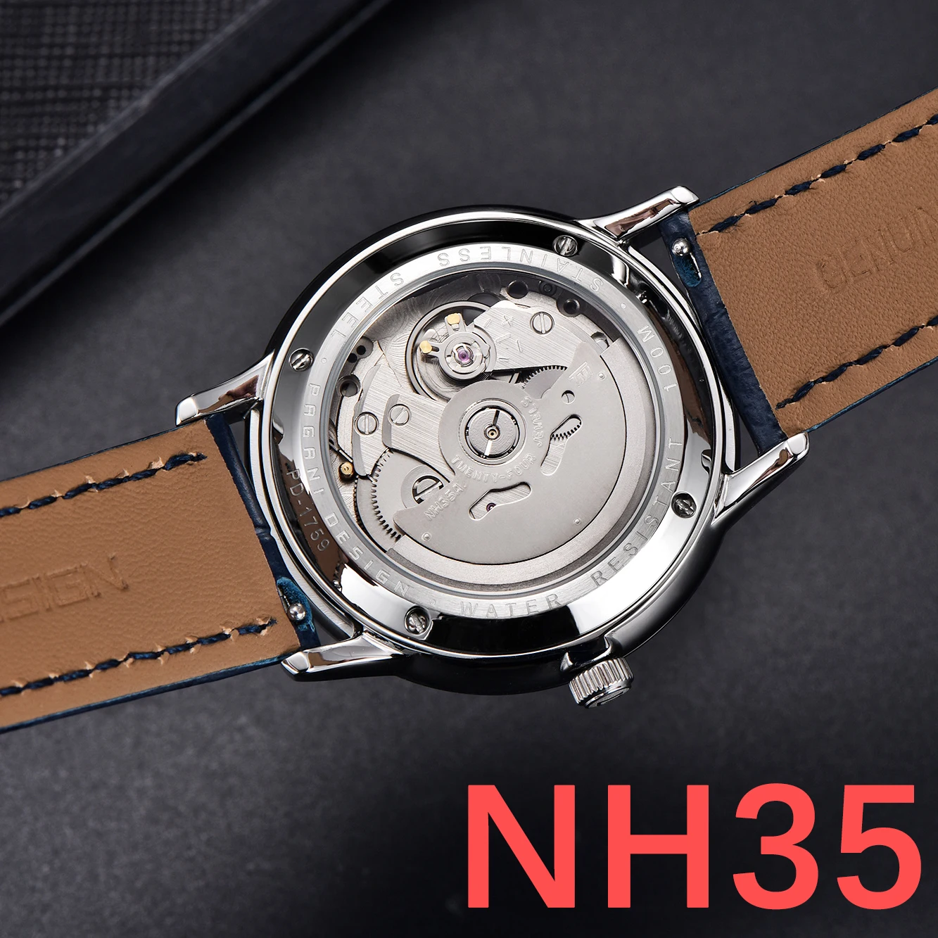 PAGANI Design Ultra-thin NH35 Simplicity Luxury Automatic Mechanical Wristwatches Leather Stainless Steel Watch For Men PD1759