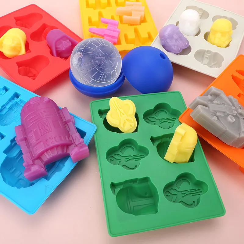 1pcs Silicone Ice Cube Cake Decorating Moulds Silicone Molds for Baking Chocolate Candy Gummy Dessert for Star Molds War Fans