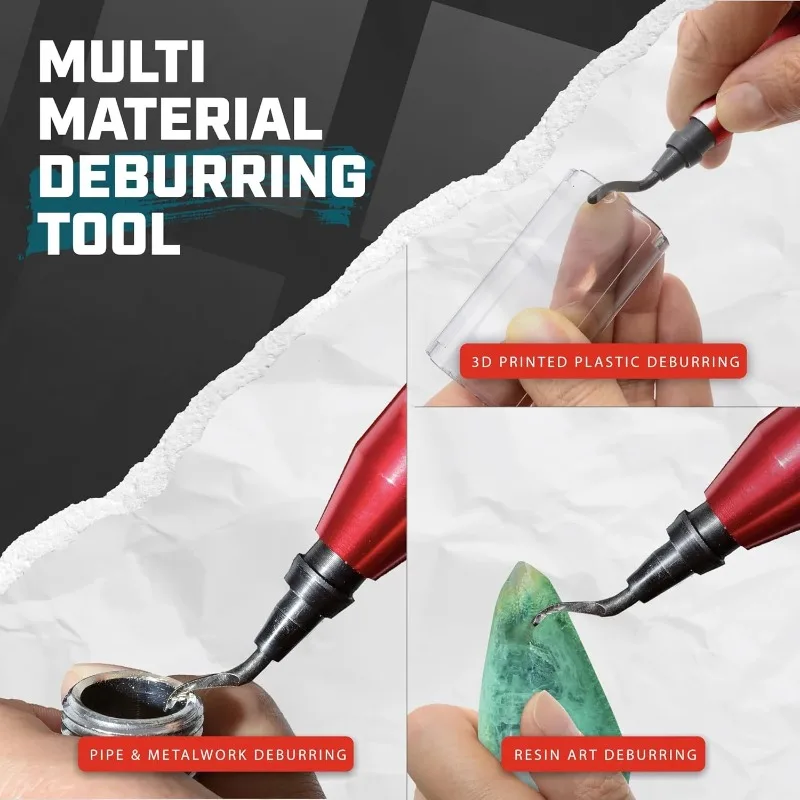 Deburring tool with 10 BS1010 steel rotating blades, suitable for metal resin PVC copper and 3D printed edges