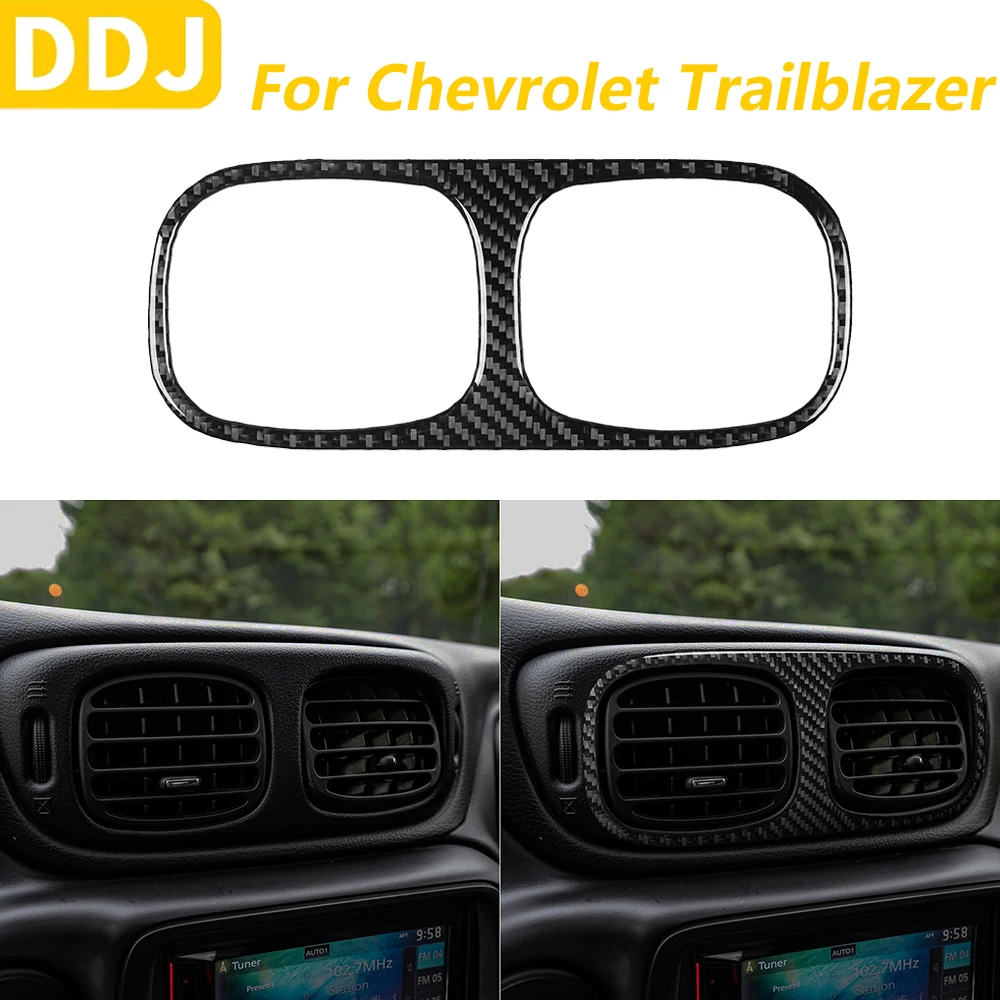 

Для Chevrolet Trailblazer 2002-2009 углеродное волокно центральный кондиционер вентиляционная панель крышка отделка автомобильные аксессуары наклейка