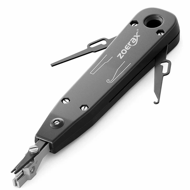 ZoeRax Multifuncional Krone Punch Down Tool, Tipo IDC/Cabelo de Rede Cat5 Cat6 e Ferramentas de Inserção de Terminal de Impacto Telefônico