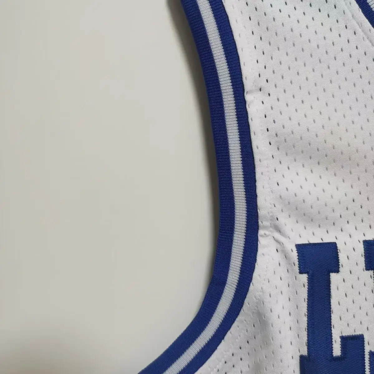 Uomo # 34 Maglia Jesus Shuttlesworth Maglia Lincoln High School Blu Bianco Ray Allen Film He Got Game Maglie da basket