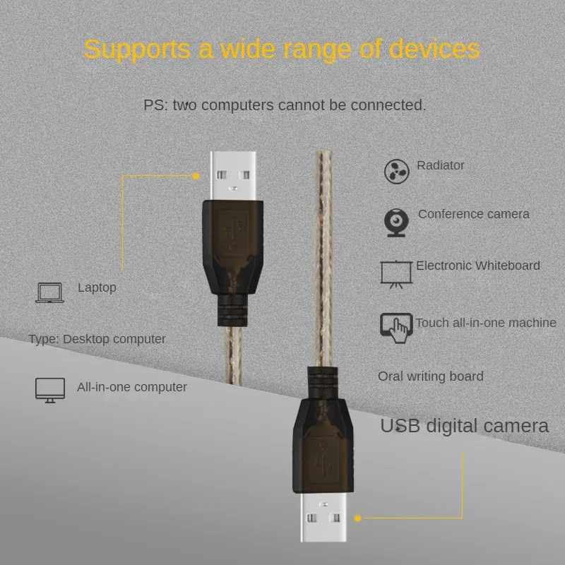 كابل تمديد USB ذكر إلى ذكر 3m/5m/10m/20m/30m/40m معدات تصحيح آلة الكمبيوتر المطولة كابل ذكر إلى ذكر