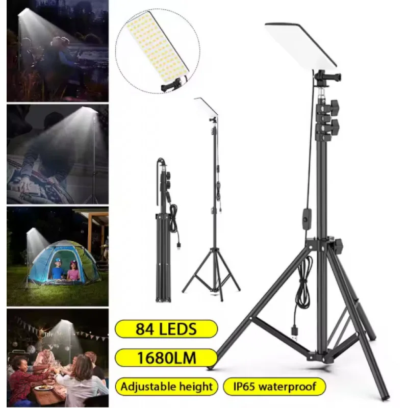 

Портативный светильник для кемпинга, светодиодный светильник для селфи, лампа для фотосъемки со штативом для пикника, барбекю на открытом воздухе, рабочая прямая трансляция