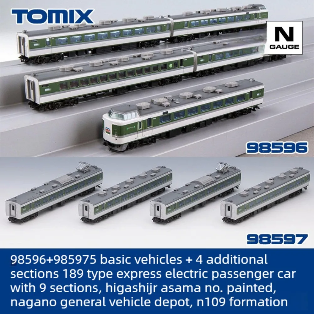 TOMIX N-type 1/160 Scale Model Train JR189 Series Express Train with 9 Carriages 98596 and 98597 Painting Train Set Boy Toy Gift