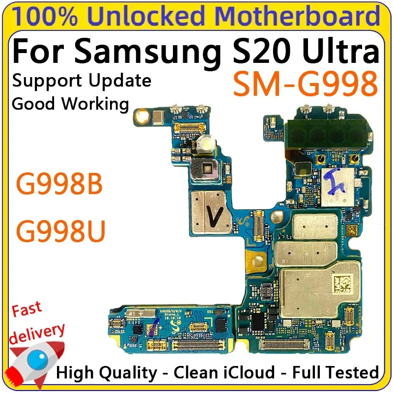 Fully Tested Motherboard for Samsung Galaxy S20 Ultra 5G G988U G988B Mainboard Unlocked With Full Chips Android OS Logic Board