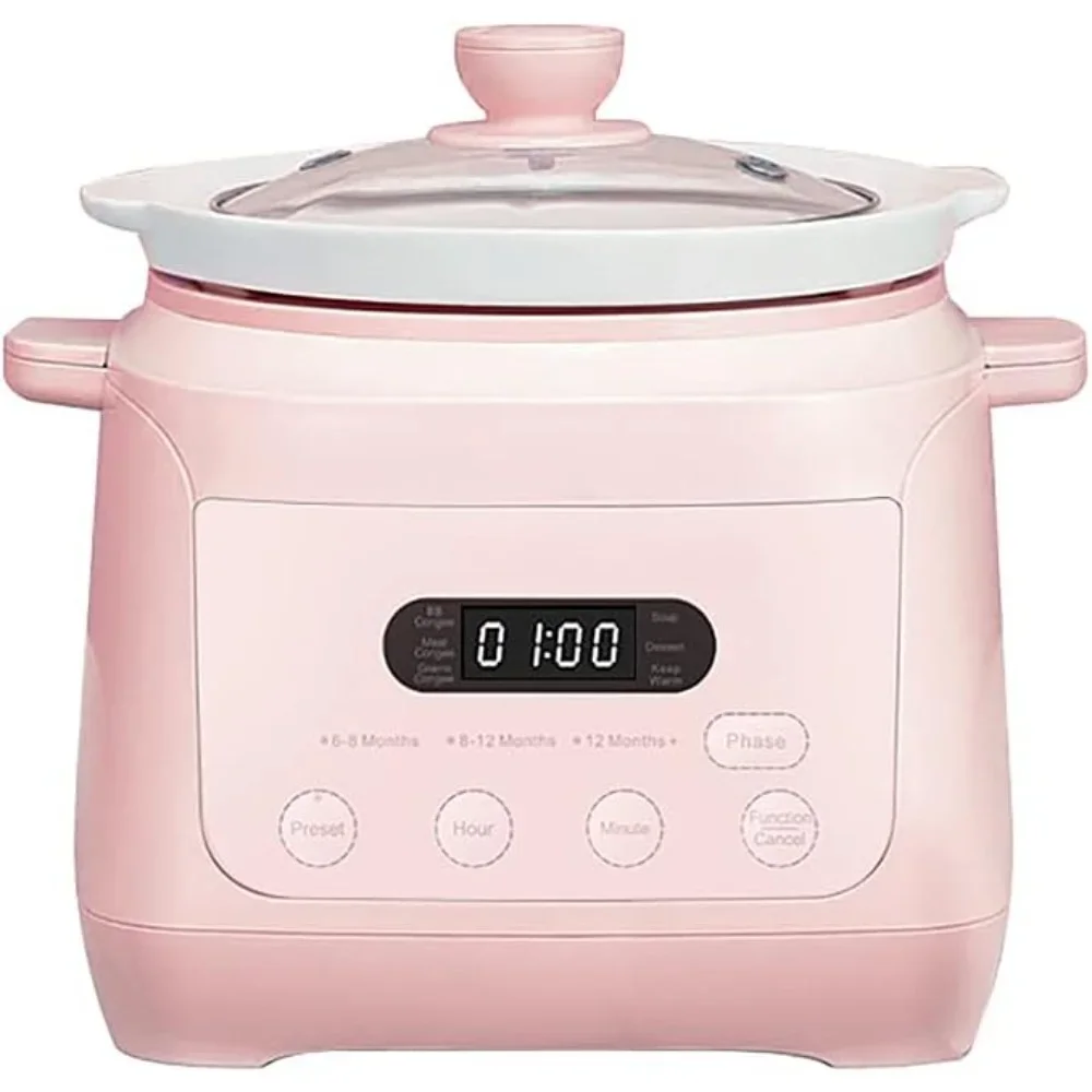 Slowcooker 1.3l, Congee & Soep Met Groeifase, Antiaanbaklaag En Gemakkelijk Schoon Te Maken, Slowcooker