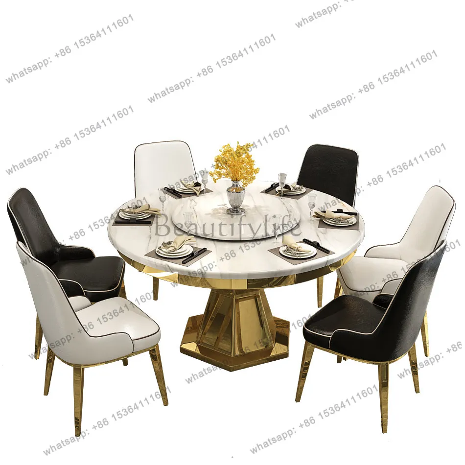 Marble postmodern simple round table small apartment dining table household