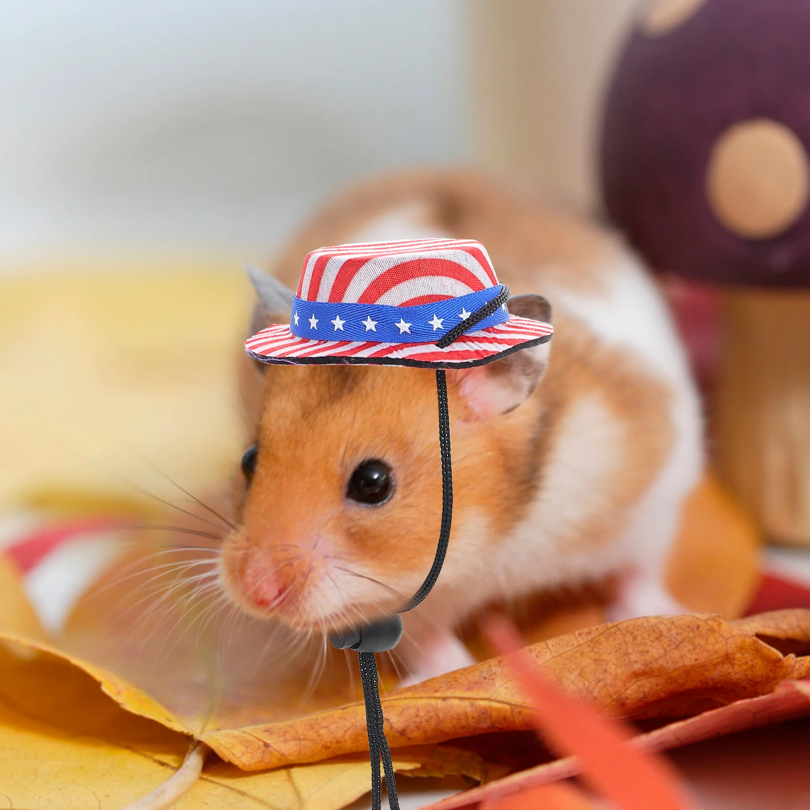 

Hat Cloak Set Polyester Wearable Lightweight Comfortable Pet Lizard Accessory Hamster Clothes Independence Day Party
