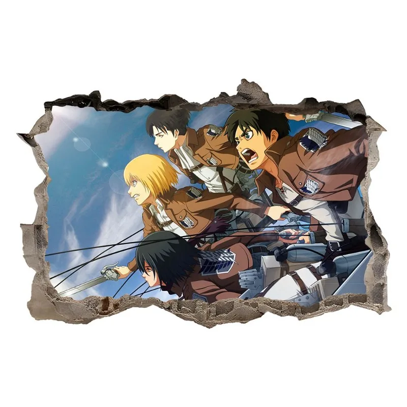 Attack on Titan Eren Jaeger Mikasa Ackerman Self Adhesive Sticker Creative ins High Value DIY Anime Wall Decorative Painting