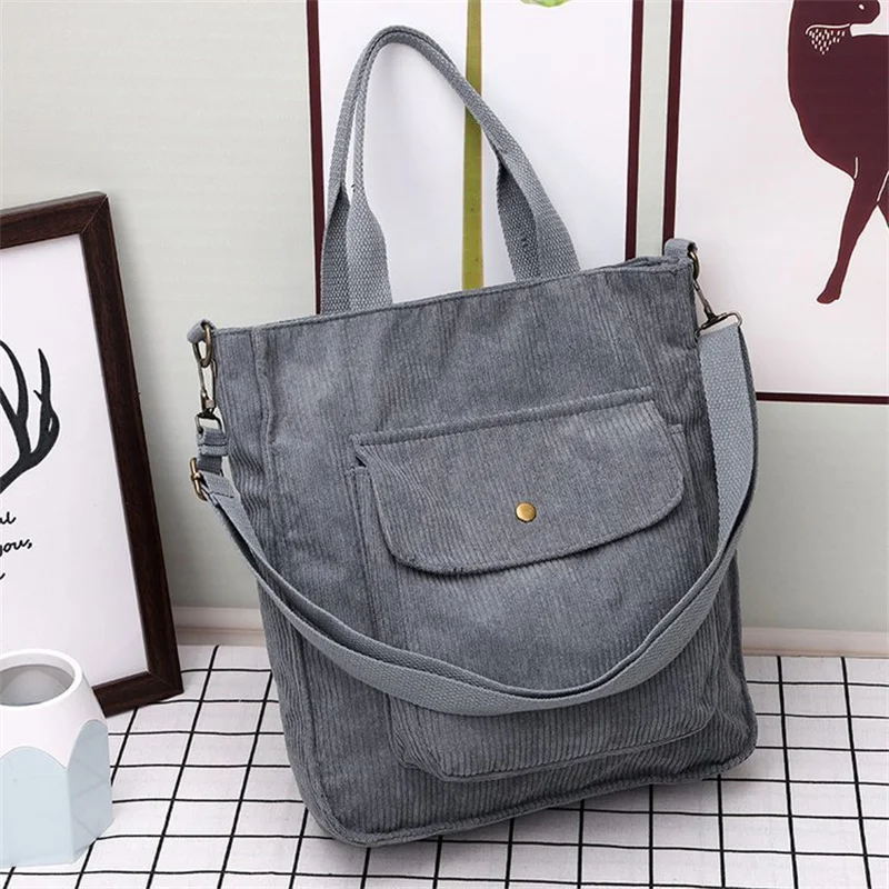 Corduroy Tas Voor Vrouwen 2023 Shopper Bag Designer Handtas Herfst En Winter Meisjes Student Boekentas Vrouwelijke Canvas Schoud