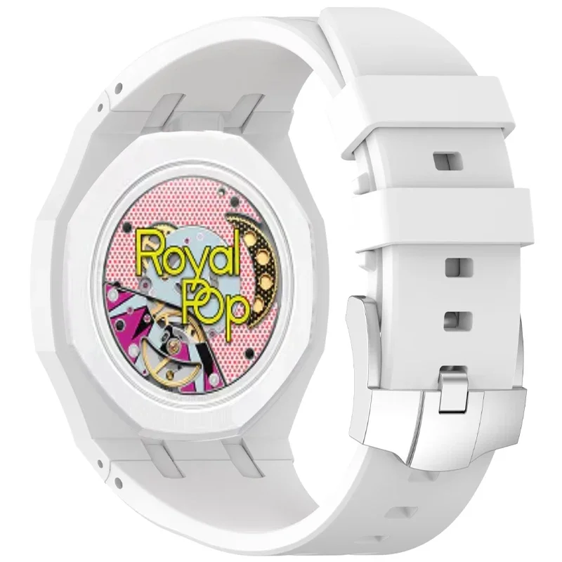 Original weiches Silikonarmband + PC-Gehäuse für Swatch X Ap Royal Pop Swatch Taschenuhr. Trendiges integriertes Armband für Royal Pop Band – Detail 7