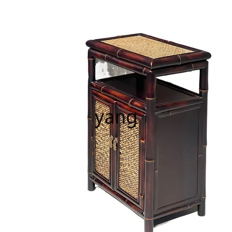 LTT Ming style side table handmade round bamboo antique side cabinet Chinese style corner table brewing tea side table