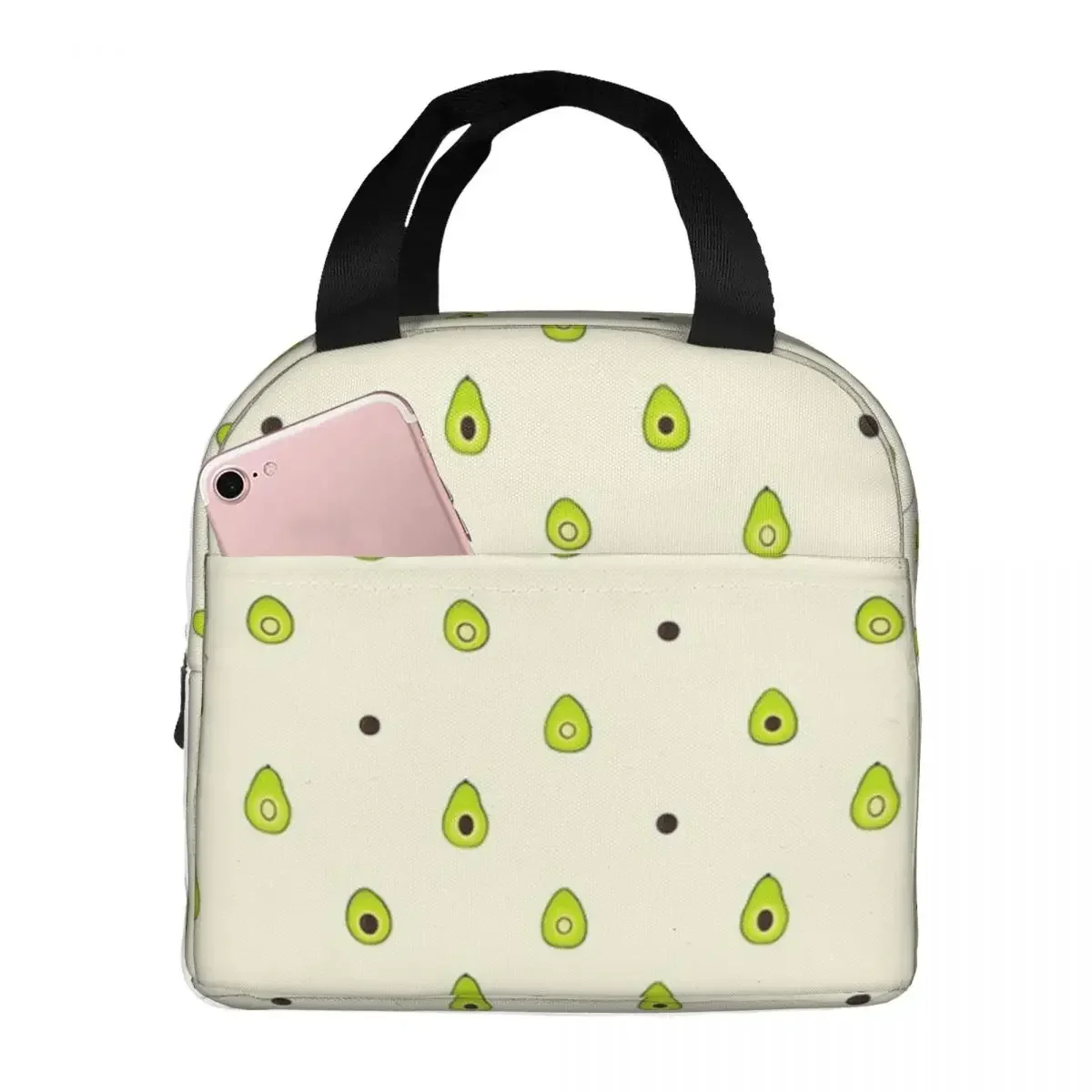 

Avocado Print Insulated Lunch Bags Portable Picnic Bags Thermal Cooler Lunch Box Lunch Tote for Woman Work Kids School