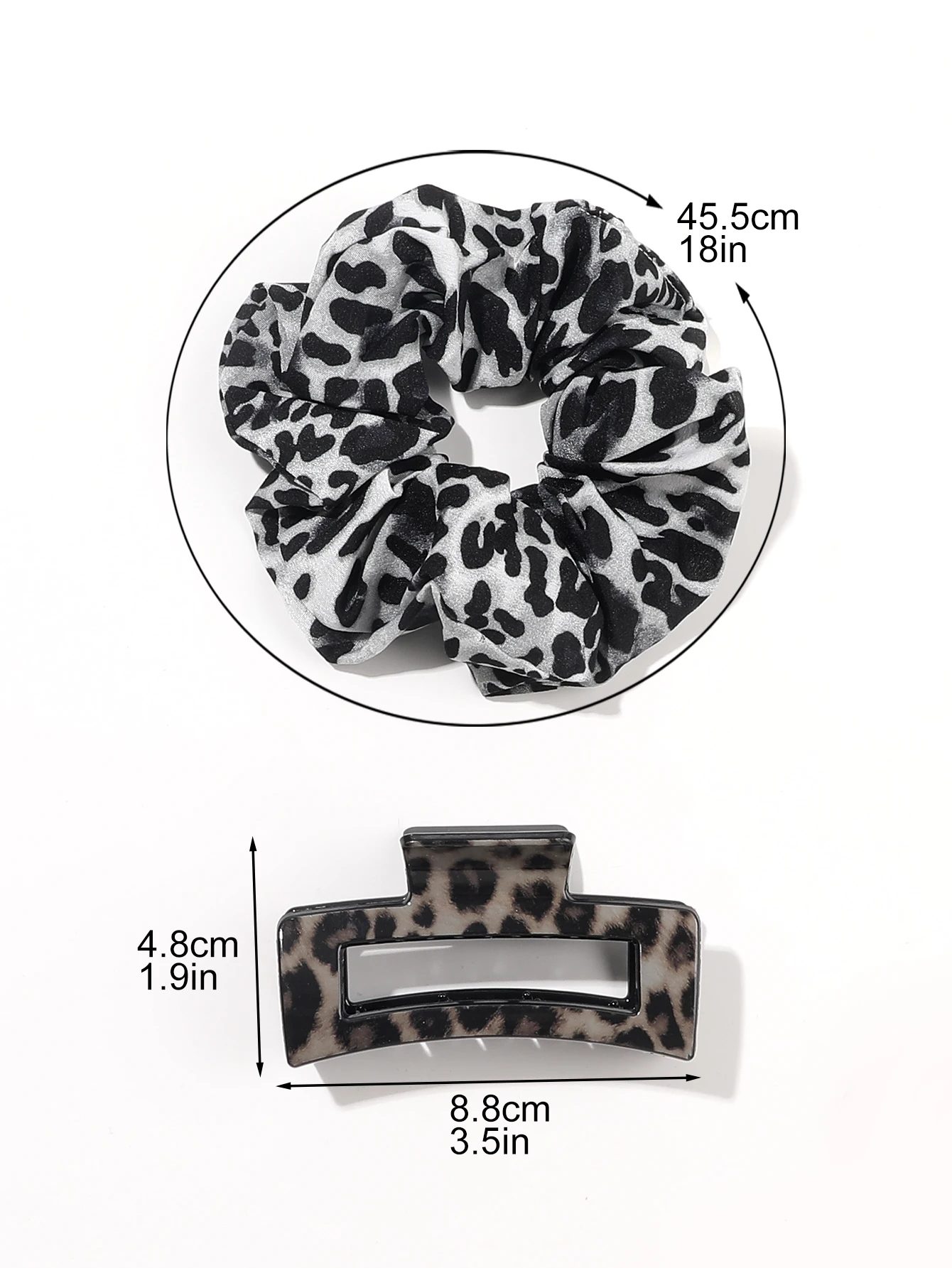 Leopard Scrunchies & Claw Clips Set 5