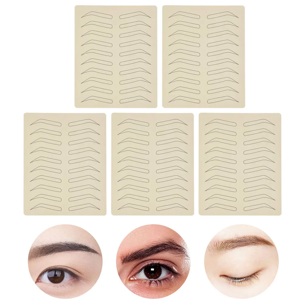 

Набор из 5 силиконовых тренировочных накладок для бровей, реалистичная кожа для начинающих, материалы для микроблейдинга